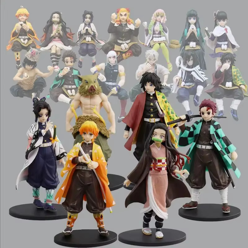 Bandai Demon Slayer Acchion Figurenset, Kamado Tanjiro Azuma Zenitsu Nezuko, PVC, Bunt / Mehrfarbig - Bild 1