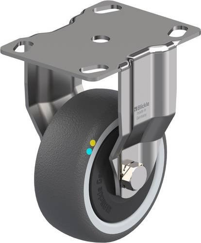 Blickle Bockrolle BKPXA-PATH 80KFD-ELS aus Edelstahl in Silber und Grau mit 80 mm Rad-Durchmesser und 100 kg Tragfähigkeit - Bild 1
