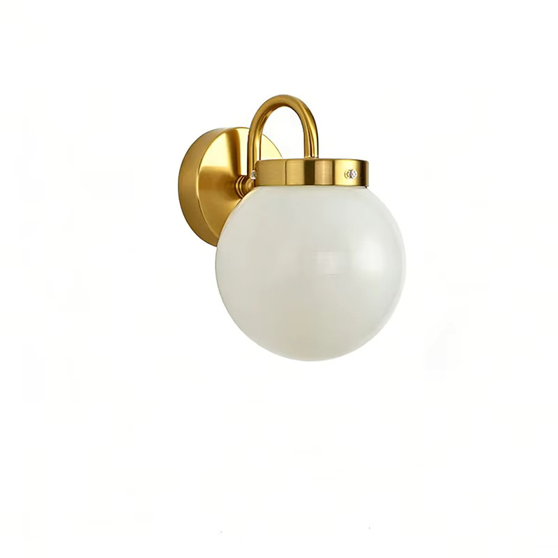 Homocean Retro Wandleuchte in Gold mit transparentem Glaslampenschirm, E27 LED-Nachttischlampe für Flur und Schlafzimmer - Bild 5