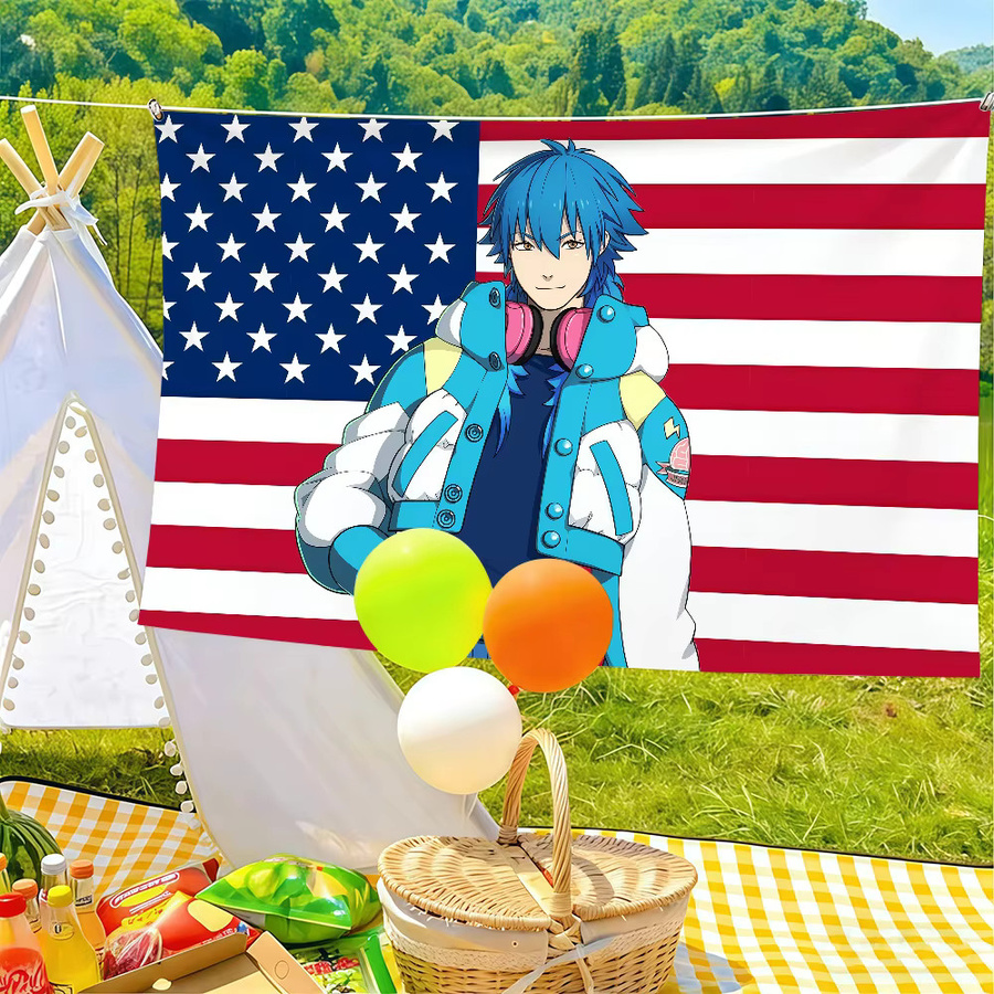 D-DRAMAtical Murder Aoba Seragaki Flagge von Warner Bros. in Multicolour als Wandkunst und Banner zur Dekoration, B: 60,0 cm, H: 40,0 cm - Bild 3
