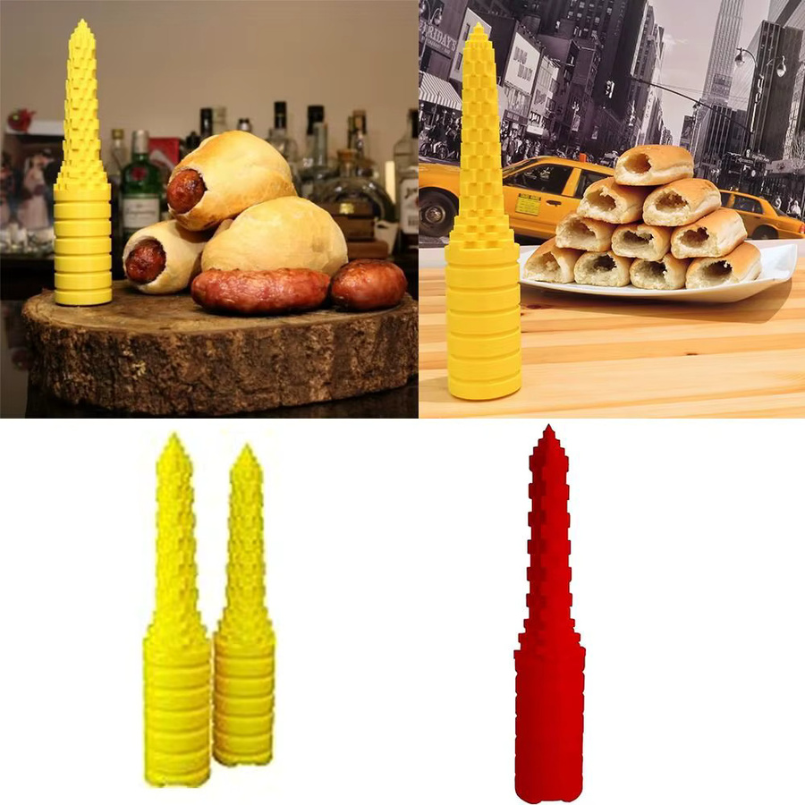 FEB.WIND Hot Dog Brot Bohrwerkzeug mit Antihaftbeschichtung in Rot und Gelb - Bild 2