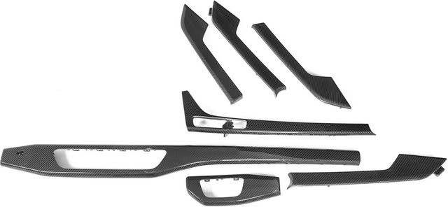Awinner 7-teiliges Zierleisten-Set für die Innenraum-Mittelkonsole und Instrumententafel passend für Audi A4 B9 2016-2021 LHD in Schwarz - Bild 1