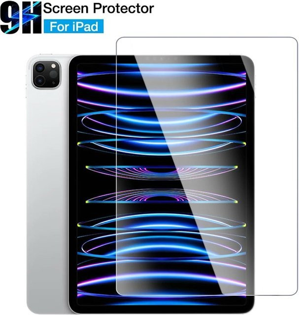 9H gehärtetes Glas Displayschutzfolie für Apple iPad Pro und iPad Generationen, transparent - Bild 1