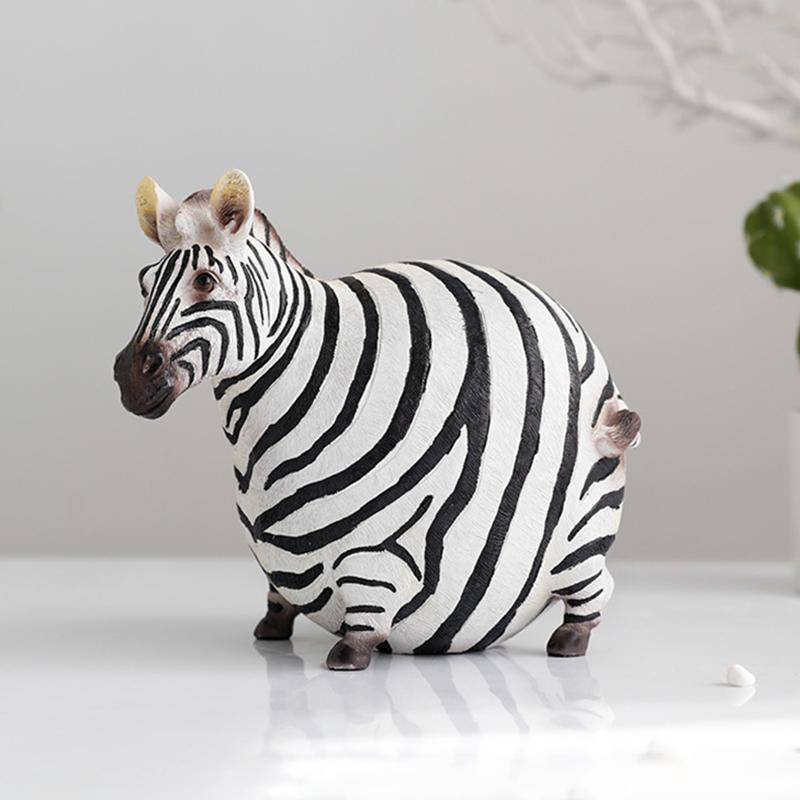 Yiran Furniture Zebra Figur aus Harz als kreative Tierstatue im pastoralen Stil zur Dekoration deines Schreibtisches - Bild 2