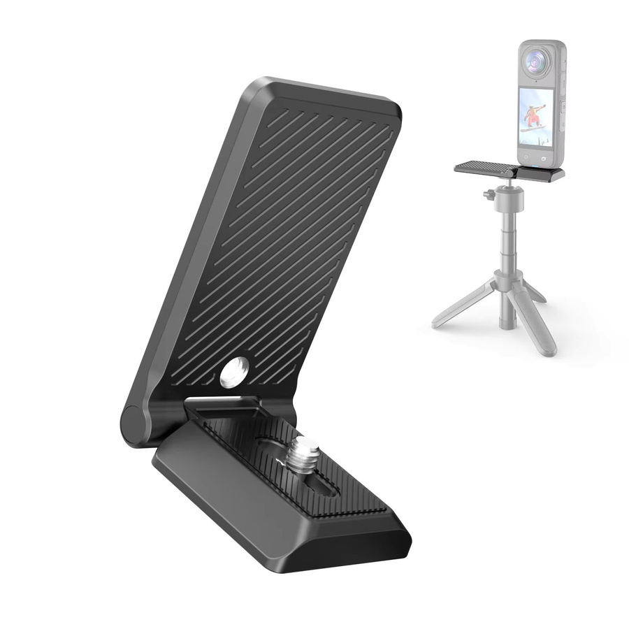 PULUZ Aluminium Magnetischer Adapterständer mit 1/4 Zoll Schnellverschluss und L-Halterung in Schwarz für Insta360 X4/X5 und DJI Pocket 3/4 sowie DJI Osmo 360 - Bild 2