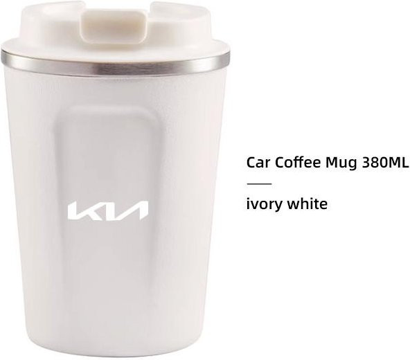 Edelstahl Thermobecher Auto-Kaffeebecher für KIA Sorento Niro Soul EV6 Stonic RIO Ceed Carnival K5 Stinger Forte Picanto, 380ml, Schwarz oder Weiß - Bild 1