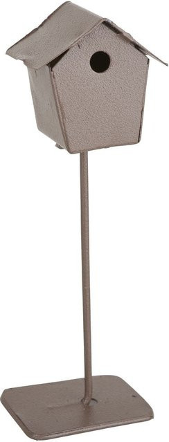 HobbyFun Miniatur Vogelhäuschen Lyss Braun Metall Tabletop - Bild 1