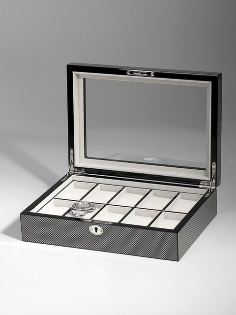 Rothenschild Uhrenbox RS-2071-10CA für 10 Uhren in Schwarz Carbon - Bild 1