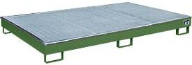 Bauer Regalwanne RW-GR 2200-1 PE in Resedagrün mit PE-Einsatz und Gitterrost, B/T/H: 131,5 x 216,5 x 23,0 cm - Bild 1