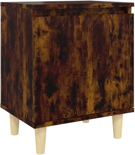 vidaXL Nachttisch in Räuchereiche mit Massivholz-Beinen aus Eukalyptus, Braun, B/T/H: 40 x 30 x 50 cm - Bild 1