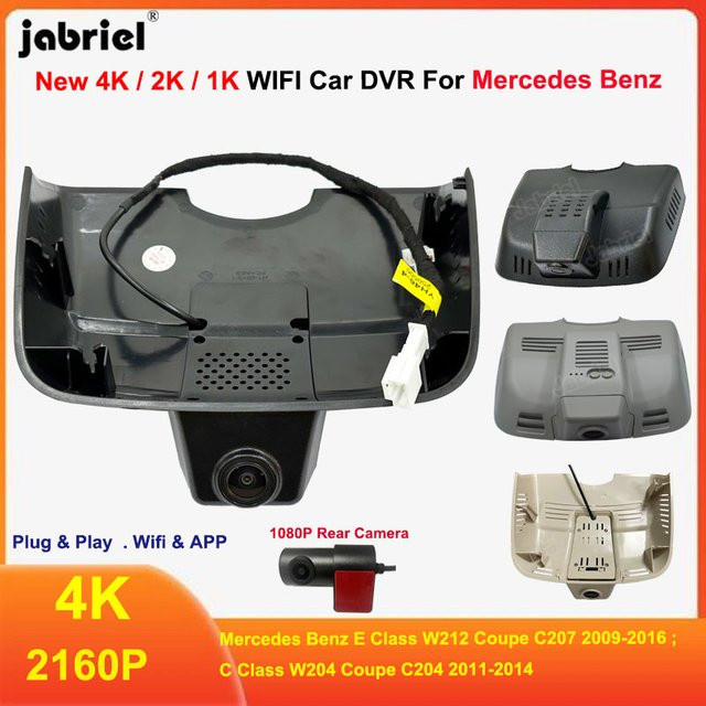 Jabriel 4K UHD Dash Cam für Mercedes Benz E Klasse W212 und C Klasse W204 in Schwarz inklusive Rückfahrkamera - Bild 1
