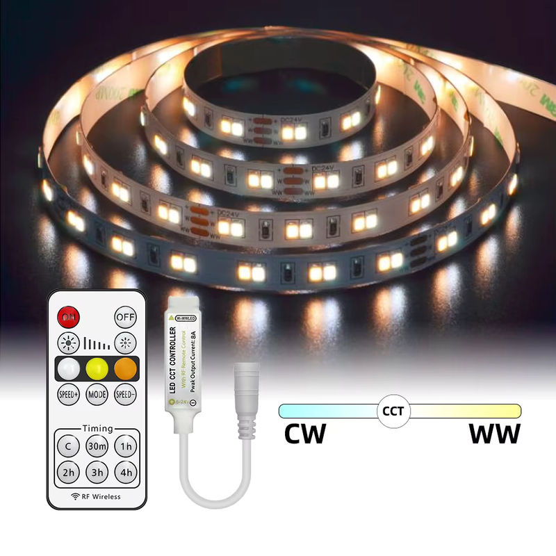 Lebeisenf RF Wireless LED Dimmer mit Fernbedienung für CCT 5050 Streifenlicht, PWM Controller für 5V 12V 24V DC USB 3 Pin, Farbtemperatur 2700-6500K - Bild 3