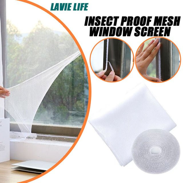 LAVIE LIFE Insektenschutzgitter als selbstklebende Sichtschutzfolie für Fenster, Schwarz - Bild 1