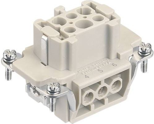 HARTING Stifteinsatz 09360062701 mit 6 Schrauben in Grau aus Kunststoff - Bild 1