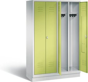 C+P Spind Classic mit Türen, Korpus Lichtgrau und Front Viridingrün, H x B x T: 180 x 119 x 50 cm - Bild 1