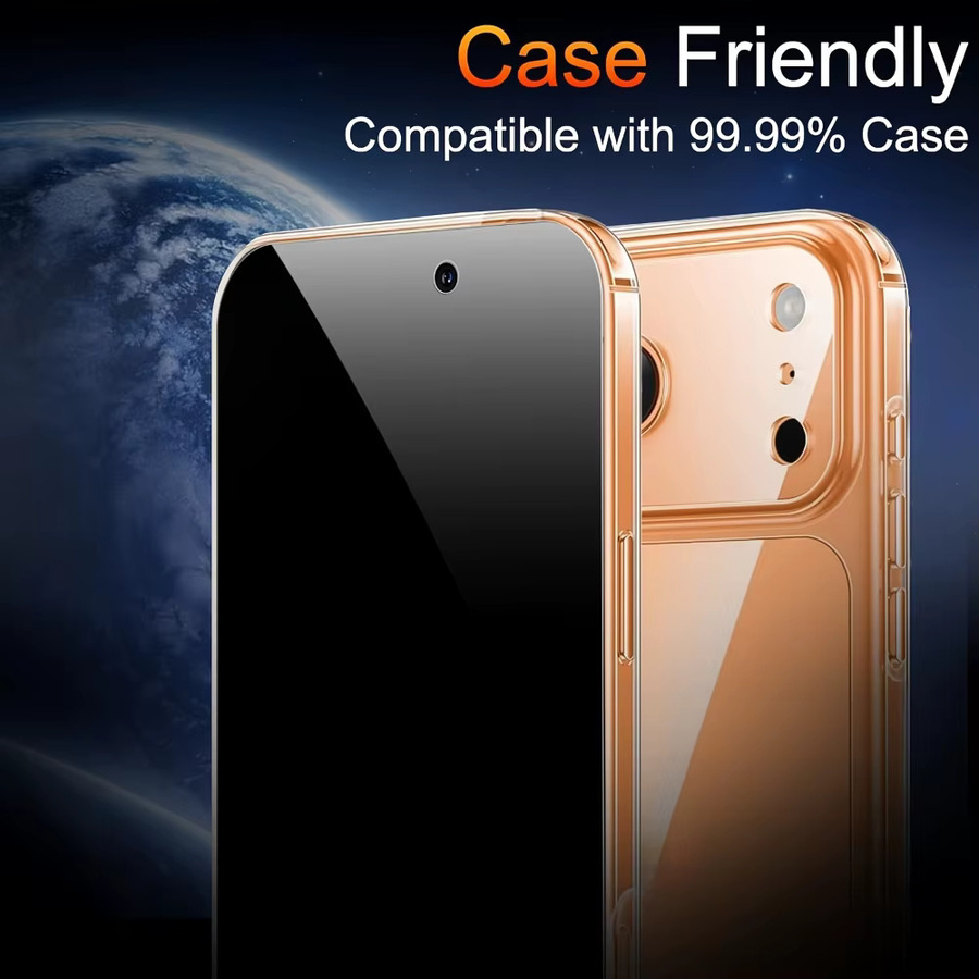 NNBILI Sichtschutz-Displayschutzfolie aus Anti-Spionage-Glas für iPhone 17 Pro Max, iPhone 16, 15, 14, 13, 12, 11 Pro Max, transparent - Bild 4