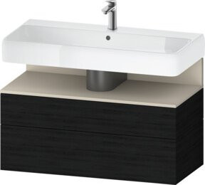 Duravit Waschtischunterschrank Qatego Schwarz Wandmontage mit 1 Tür und 1 Auszug B/T/H: 99 x 47 x 59 cm - Bild 1