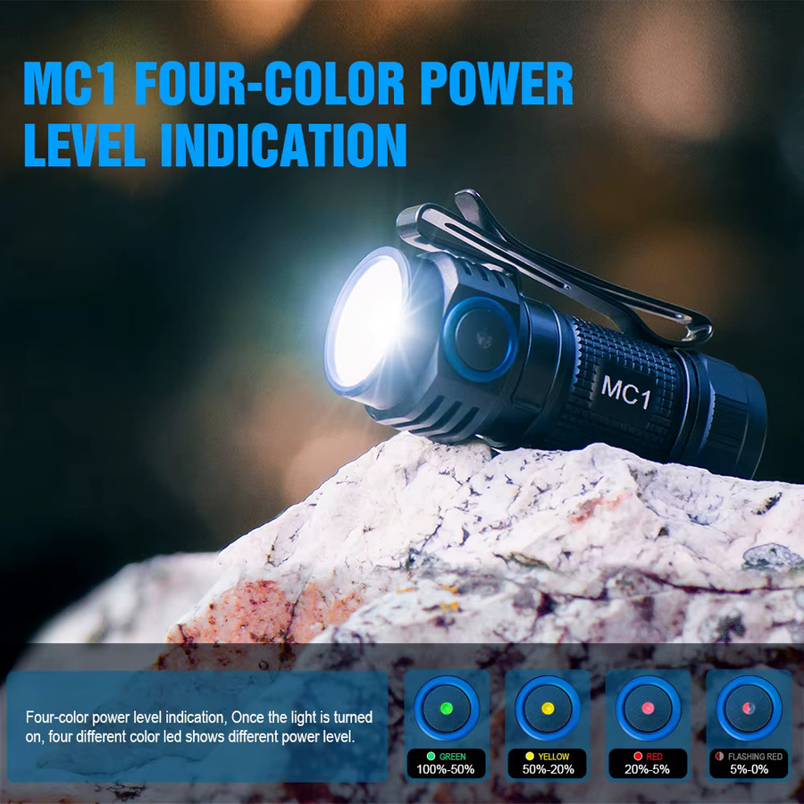Trust fire mc1 LED magnetische wiederaufladbare EDC Taschenlampe in Schwarz mit 1000 Lumen, USB-Ladung und IPX8 Wasserdichtigkeit - Bild 2