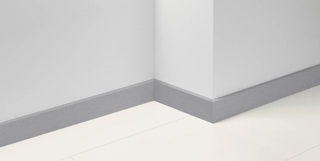 Parador Sockelleiste SL 18 mit Kabelkanal in Edelstahl Optik, Farbe Silber/Grau, H x B x T: 70 x 17 x 2,2 mm (Länge: 220 cm) - Bild 1