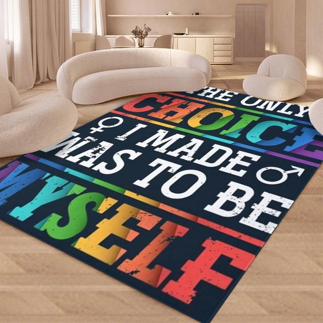 LGBT Gay Pride Regenbogen Teppich, bunter Flanell-Überwurf aus Polyester, weich und flauschig, B/B: 80 x 120 cm - Bild 1