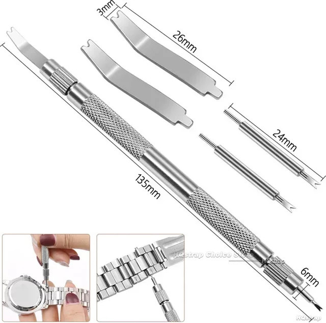HQstrap Uhren Reparatur Werkzeug, Edelstahl, Silber, Unisex - Bild 1