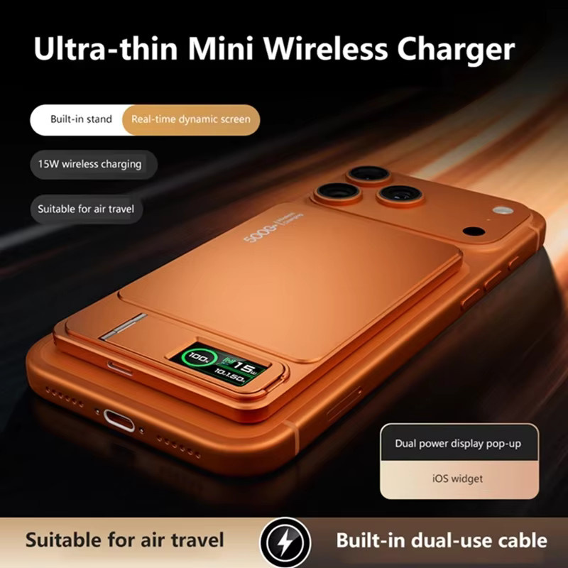 Lenovo 3-in-1 Slim Powerbank 10000mAh in Grau mit 20W Schnellladen und magnetischem kabellosem Laden für iPhone und iWatch - Bild 2