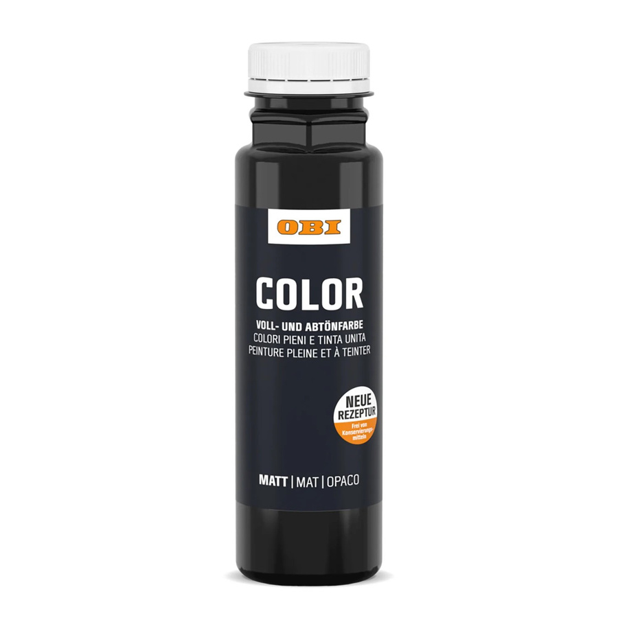 OBI Color Voll- und Abtönfarbe Schwarz, wasserbasierte Dispersionsfarbe, 0,25 l - Bild 2