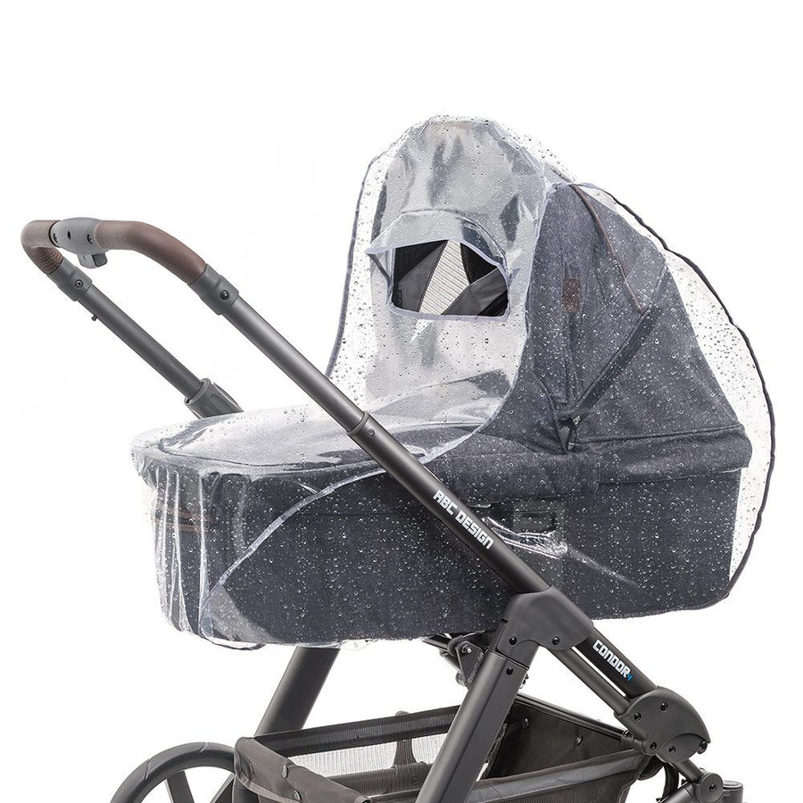Zamboo Erstlings- & Schutzset für Kinderwagen mit Sonnensegel und Regenschutz in Grau - Bild 2