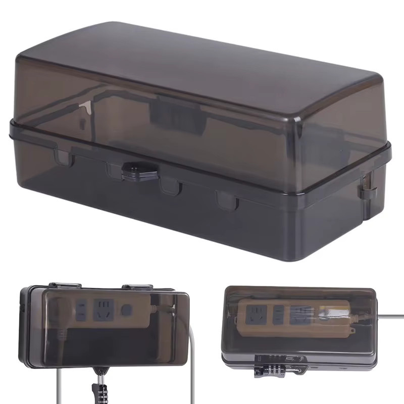 Wasserdichte Box mit Schloss für elektrische Fahrzeug-Lade Stecker, Regenfest und Diebstahlsicher, Schwarz/Transparent - Bild 3