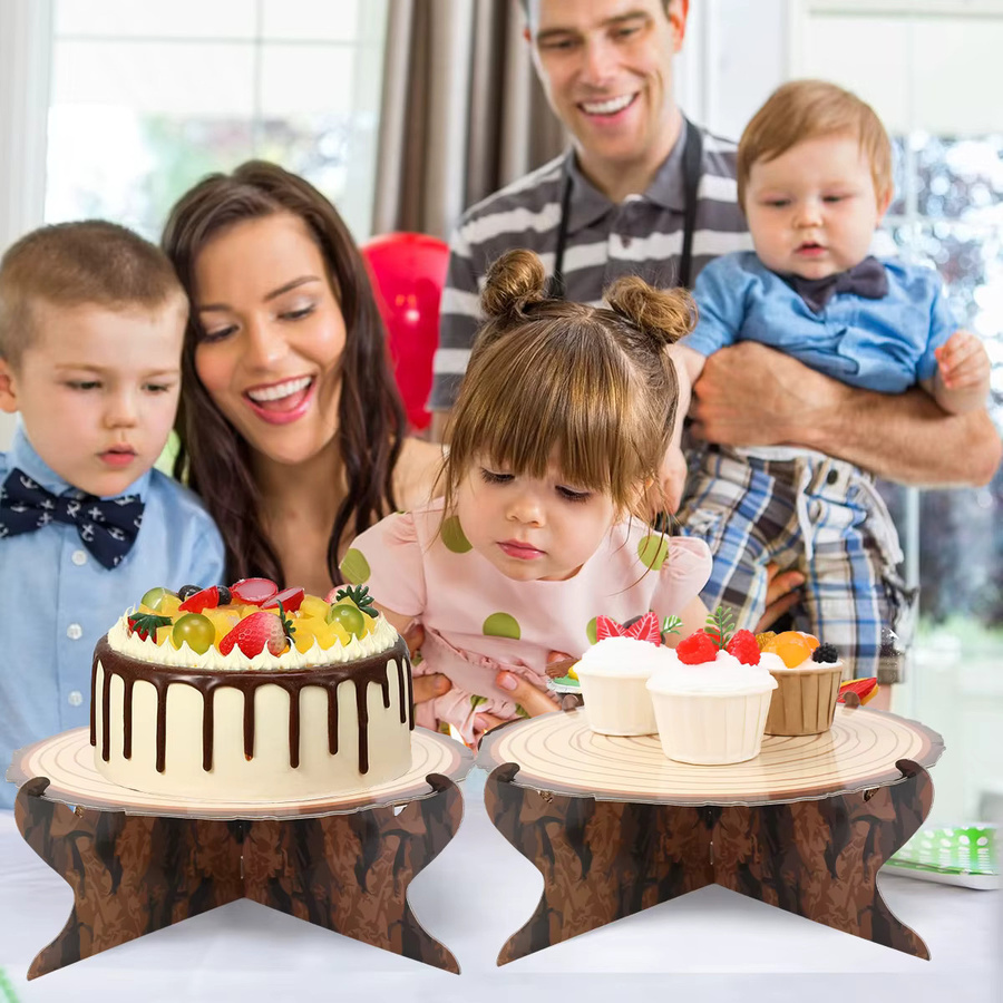Wayfun Kuchenständer aus Holz in Braun, runder Cupcake-Halter im rustikalen Wald-Stil für Hochzeiten, Geburtstage und Partys - Bild 4