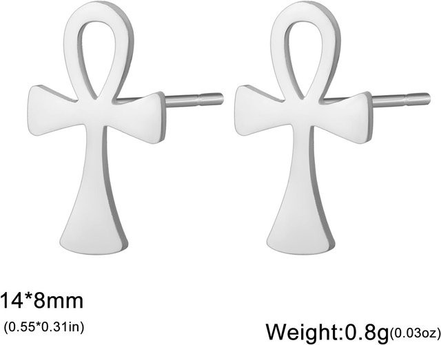 Ankh Kreuz Ohrstecker Edelstahl, Unisex - Bild 1