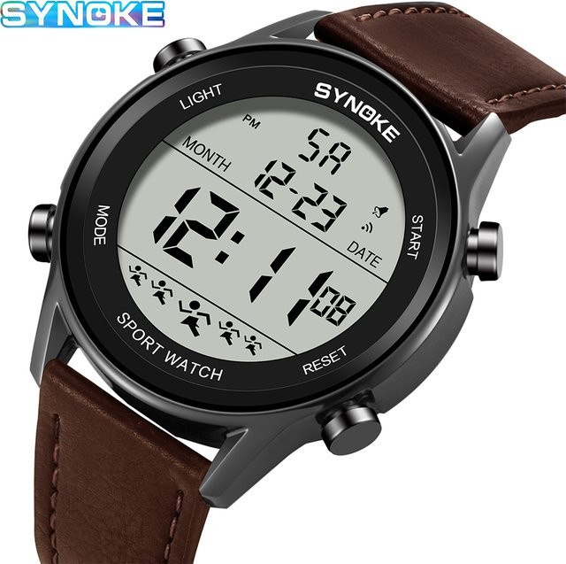 Synoke Digitaluhr, Kunststoff, Schwarz, Herren - Bild 1