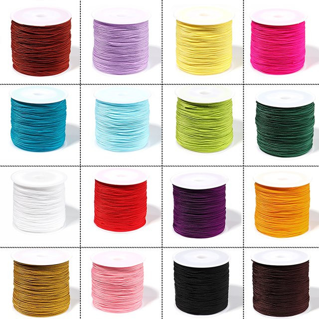 Handgewebtes Seil, rot, 0,8 mm, 90 Yards, für DIY Schmuck - Bild 1