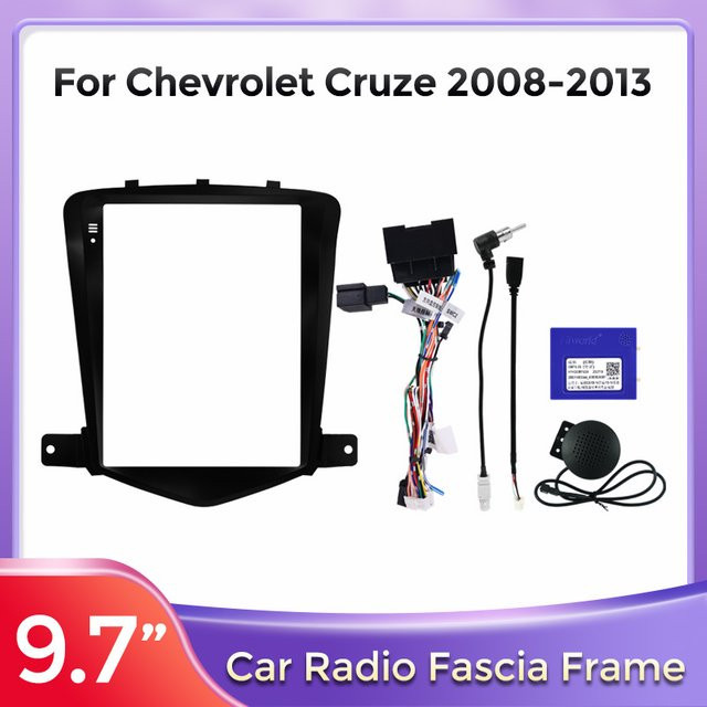 NAVIFANS 2DIN Autoradio-Einbaurahmen im Tesla-Style für Chevrolet Cruze J300 2008-2012, 9,7 Zoll, Schwarz - Bild 1