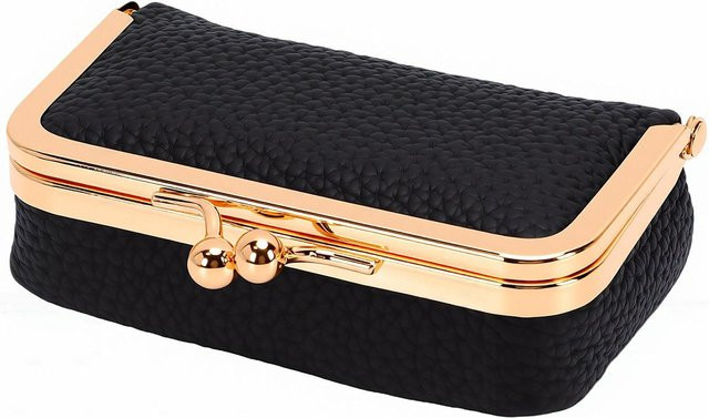 Lippenstifthalter mit Spiegel, PU-Leder, Schwarz, Damen - Bild 1