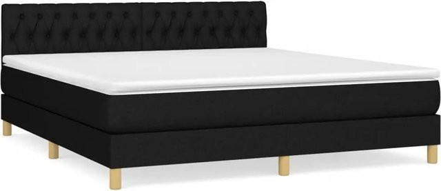 vidaXL Boxspringbett Hybrid mit Matratze und Taschenfederkern, Schwarz, B/T: 180 x 200 cm - Bild 1