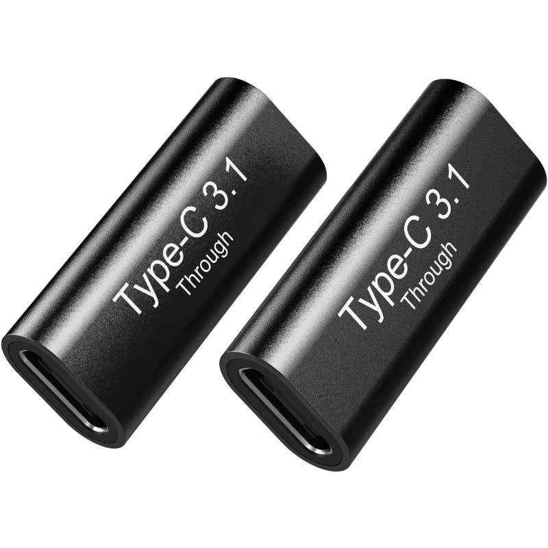 2er-Set USB-C auf USB-C Buchse Adapter aus Aluminium in Schwarz mit 4K-Videounterstützung, Fast Charging und 10 Gbit/s Datenübertragung - Bild 6