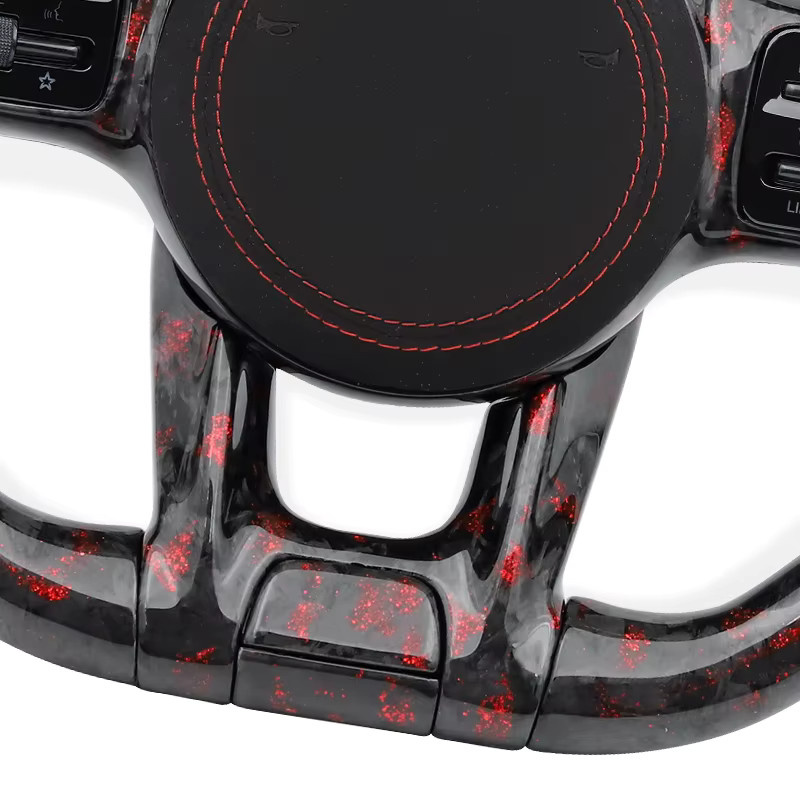 Carbon-Faser-Alcantara-Lenkrad für Mercedes-Benz C-Klasse und E-Klasse mit RGB-Licht in Schwarz - Bild 5
