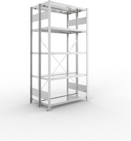 META Steckregal S3 CLIP 230 DGR, verzinkt, Farbe: Silber, B/T/H: 200 x 100 x 30 cm, mit 10 Böden - Bild 1