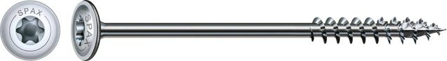 Spax Tellerkopf Holzschraube mit T-Star Plus-Antrieb aus Stahl in Silber, Durchmesser: 6 mm, Länge: 100 mm, 10 Stück - Bild 1