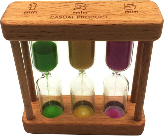 Magideal 3-in-1 Holz Sanduhr Set mit 1, 3 und 5 Minuten für Küche und Kinder in Mehrfarbig - Bild 1