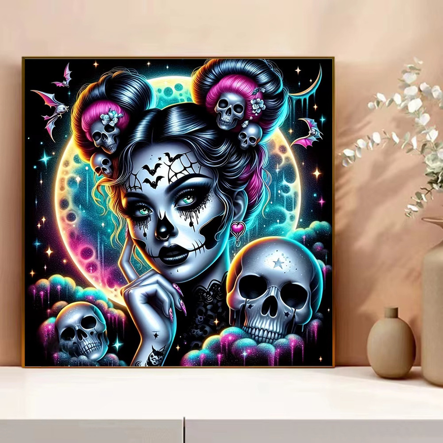 Evershine Kreuzstichset Mädchen Portrait Stickerei mit bedruckter Leinwand, Multicolour, B/H: 30 x 30 cm - Bild 3