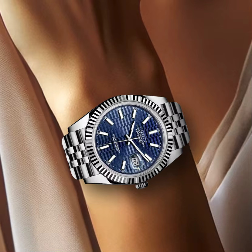 CAROTIF Armbanduhr, Analoguhr, Edelstahl, Blau, Silber, Damen - Bild 3