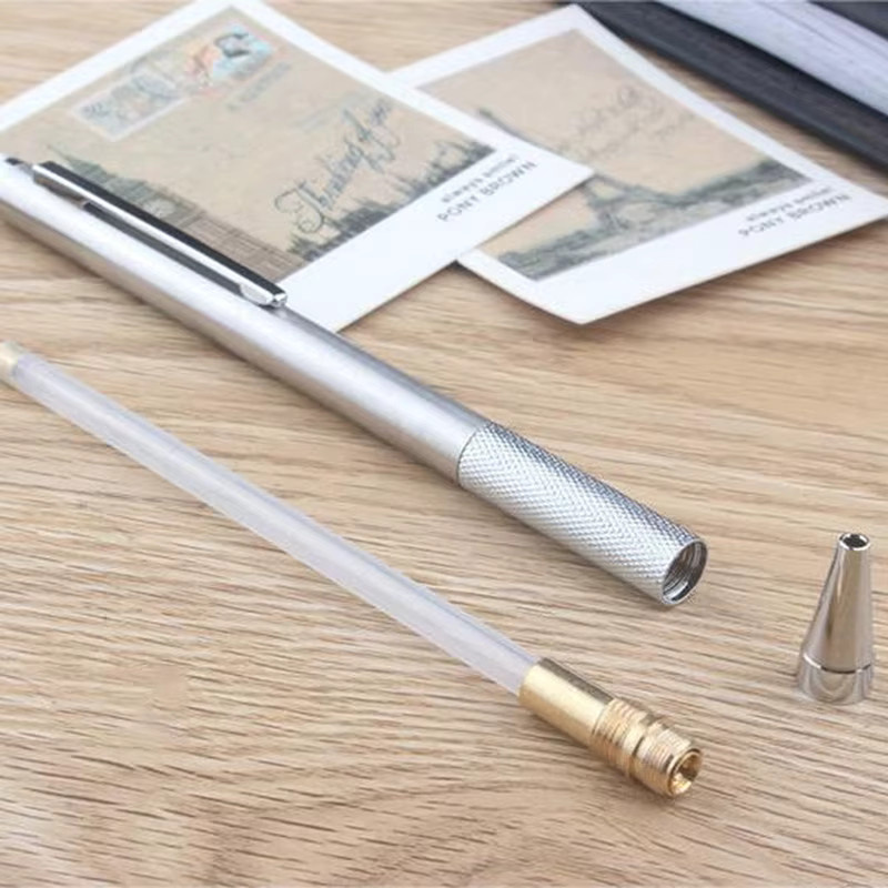 CHENJ Automatischer Druckbleistift aus Metall in Silber für Zeichnen und Malen mit Minenstärken von 0,3 mm bis 3,0 mm - Bild 2