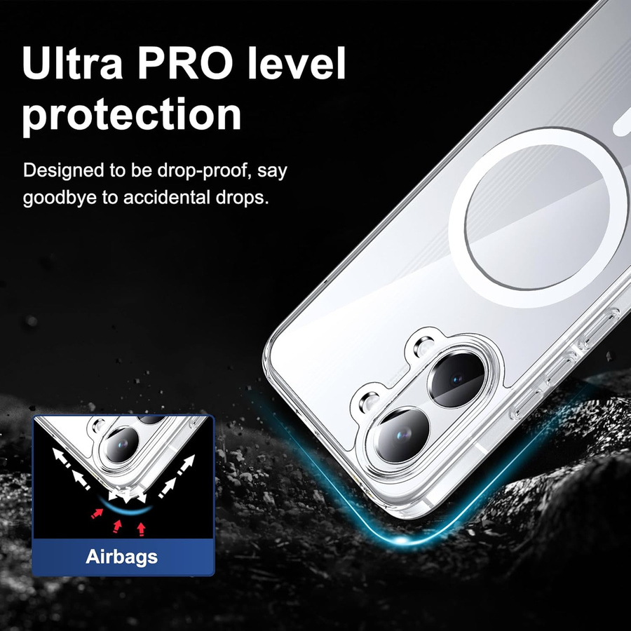 Stoßfeste magnetische Handyhülle für Xiaomi Poco X8 Pro Max mit kabelloser Ladefunktion und transparenter Rückseite - Bild 5