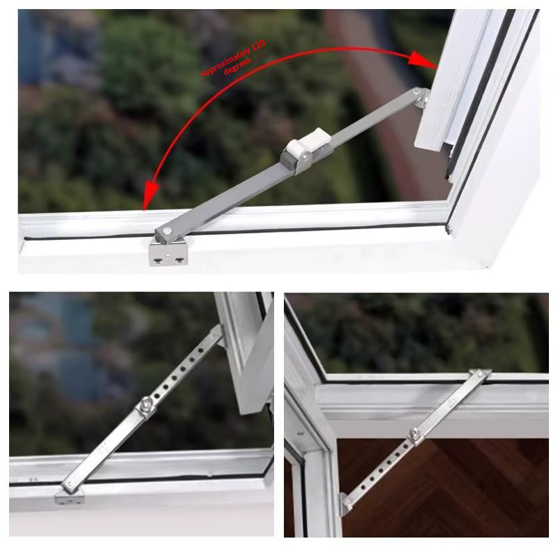 HUXUAN Teleskopischer Windstützfensterbegrenzer aus Edelstahl in Silber für feste Schiebetüren - Bild 5