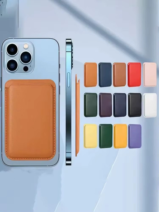 Magnetische Leder Brieftasche Schutzhülle für iPhone 12 bis iPhone 17 Pro Max mit Kartenhalter in Braun - Bild 6