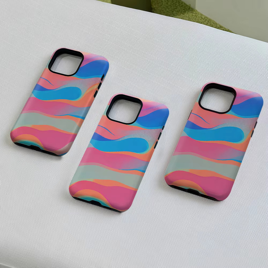 Potdemiel Aurea Case Matte Bumper MagSafe kompatible Schutzhülle für iPhone mit Gradient Wave Design in Multicolour - Bild 4