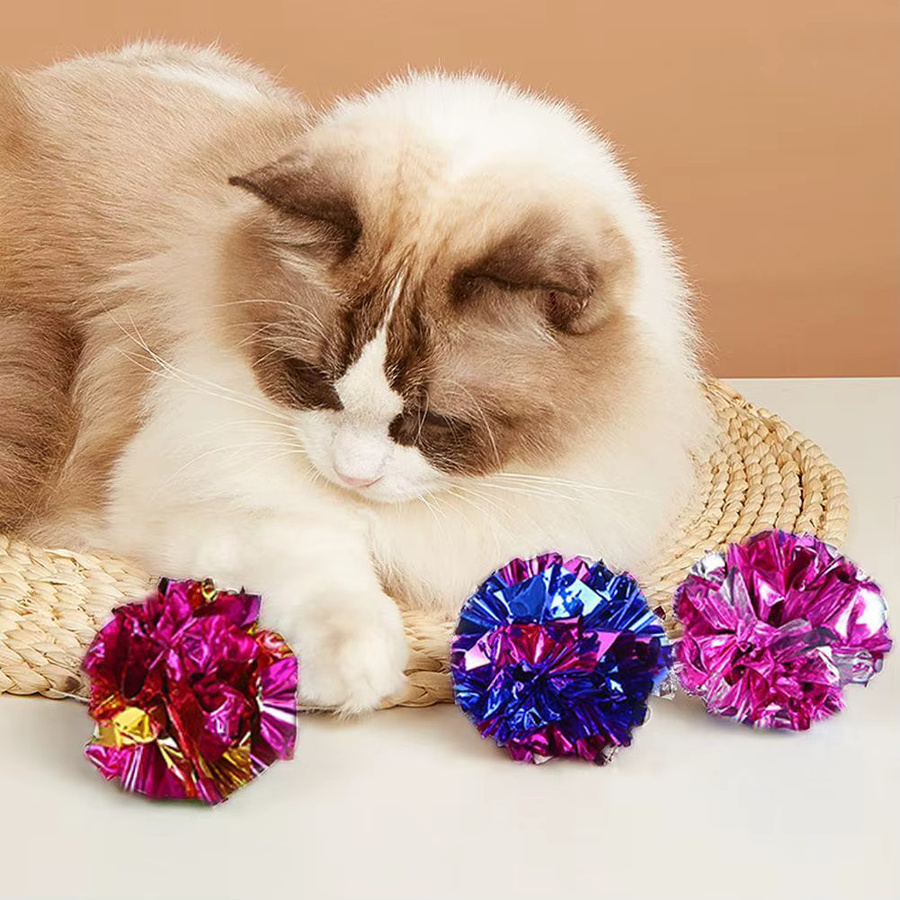 Bunte Knisterbälle für Katzen, interaktives Spielzeug, 5,5cm - Bild 3