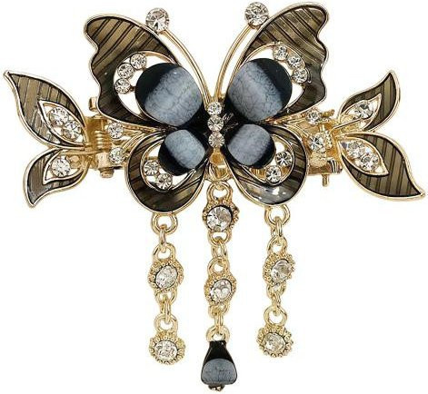 Haarspange Schmetterlingsform, Quasten-Kette, Strassstein, Damen, windycat - Bild 1